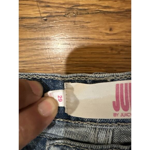 Juicy Jeans By Juicy Couture Women’s 29 Blue Distressed Flowers - Picture 10 of 16